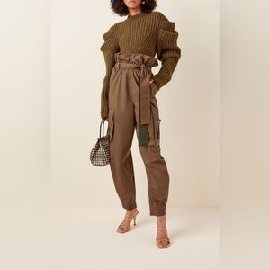 Ulla Johnson Khaki Tie-Waist Joggers